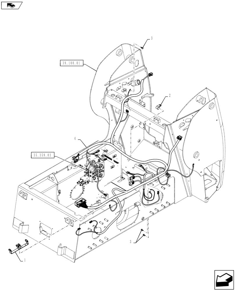 Схема запчастей Case TR320 - (55.100.01) - CHASSIS OPTIONS HARNESS, MECH LG (ALL CASE) (55) - ELECTRICAL SYSTEMS