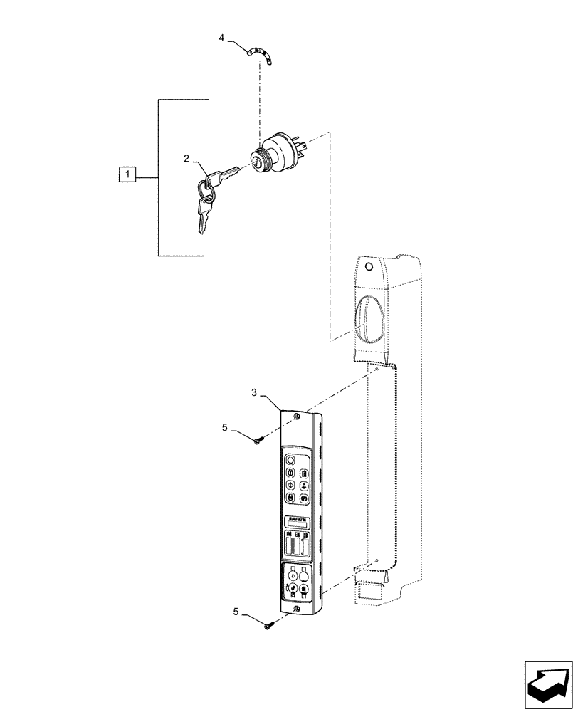 Схема запчастей Case SR270 - (55.512.BQ[01]) - INSTRUMENT CLUSTER & IGNITION SWITCH (55) - ELECTRICAL SYSTEMS