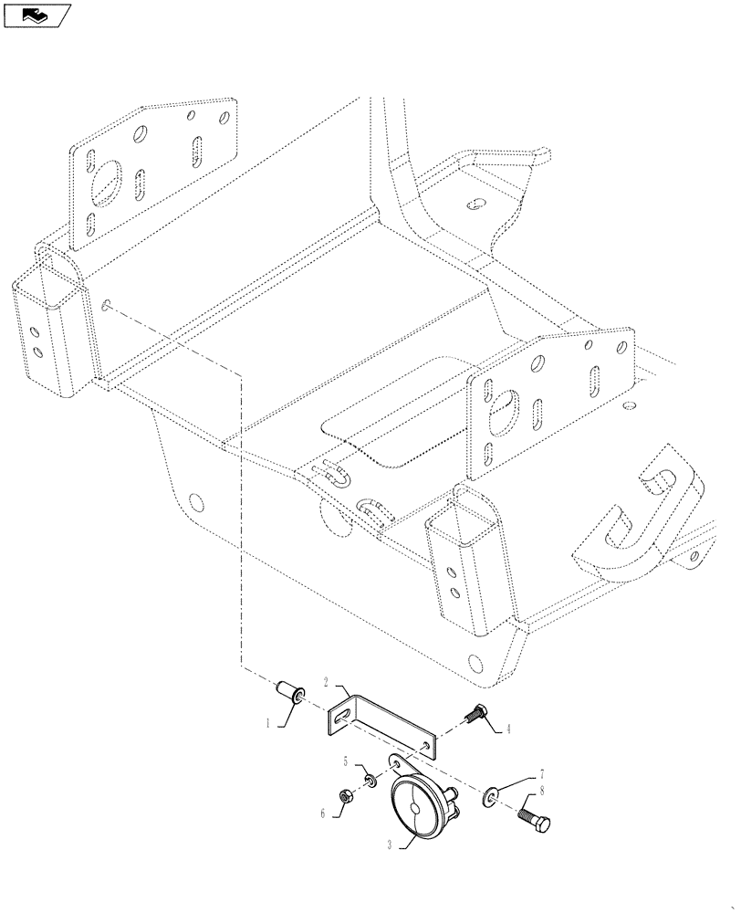 Схема запчастей Case 570NXT - (55.408.AG) - HORN (55) - ELECTRICAL SYSTEMS