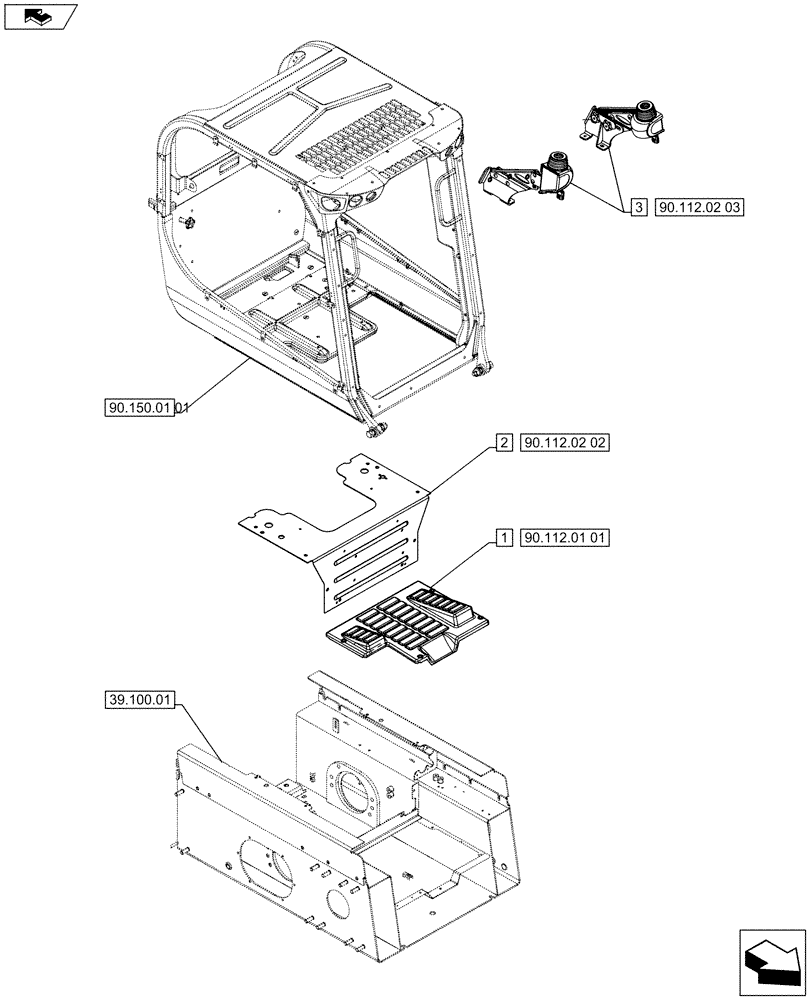 Схема запчастей Case SR250 - (90.112.02) - ELECTRO-HYDRAULIC CONTROLS MD-LG FRM (ALL CASE) (90) - PLATFORM, CAB, BODYWORK AND DECALS