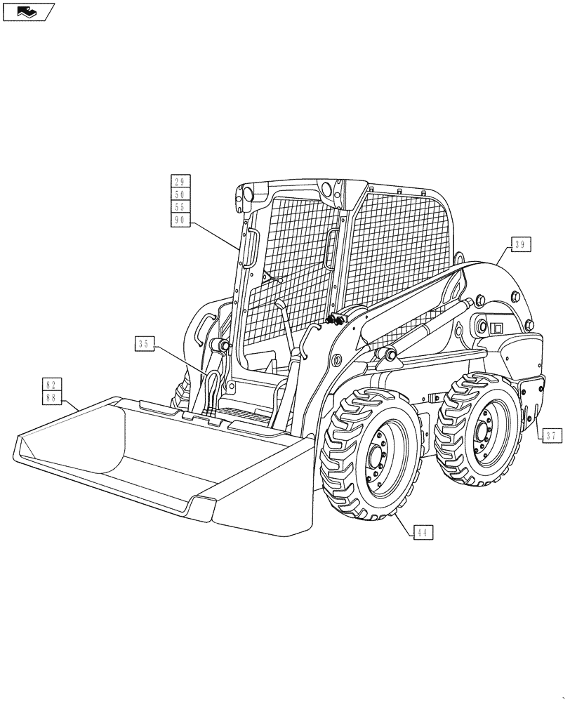 Схема запчастей Case SR250 - (00.000.00) - PICTORIAL INDEX - SKID STEER LOADER (00) - GENERAL & PICTORIAL INDEX