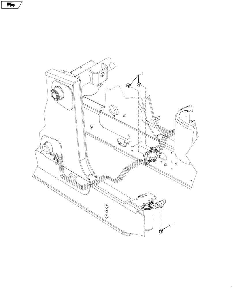 Схема запчастей Case 570NXT - (35.701.AA[01]) - NO RIDE CONTROL  HYDRAULIC LINE CAPS (35) - HYDRAULIC SYSTEMS