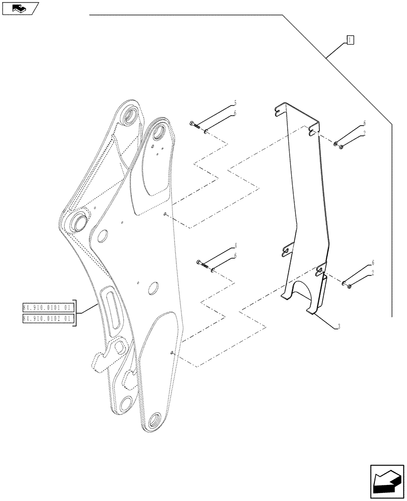 Схема запчастей Case 580SN - (88.035.42[07]) - DIA KIT, NO AUX TO COMBO, EXTENDIBLE HOE, PILOT CONTROLS (88) - ACCESSORIES