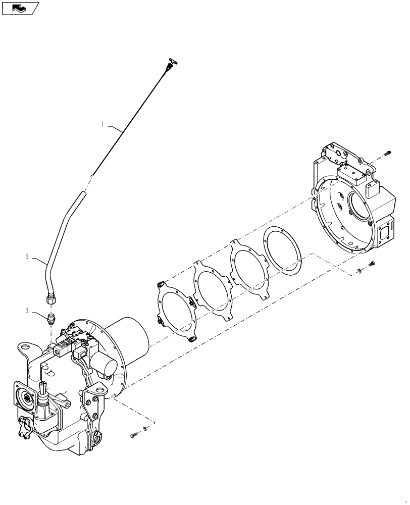 Схема запчастей Case 570NXT - (21.111.AB) - TRANSMISSION, OIL DIPSTICK (21) - TRANSMISSION