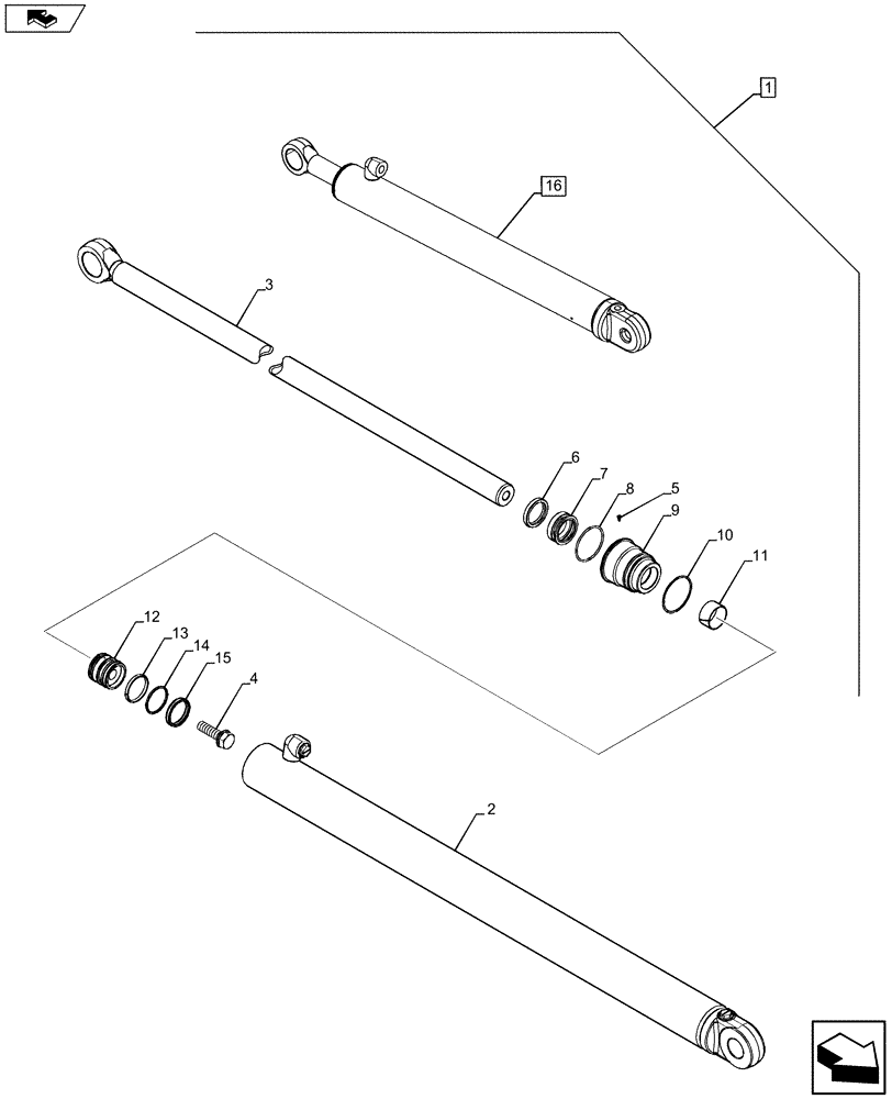 Схема запчастей Case 590SN - (88.084.15[02]) - DIA KIT, CONVERT STANDARD DIPPER TO EXTENDABLE HOE WITH FOOT SWING (88) - ACCESSORIES