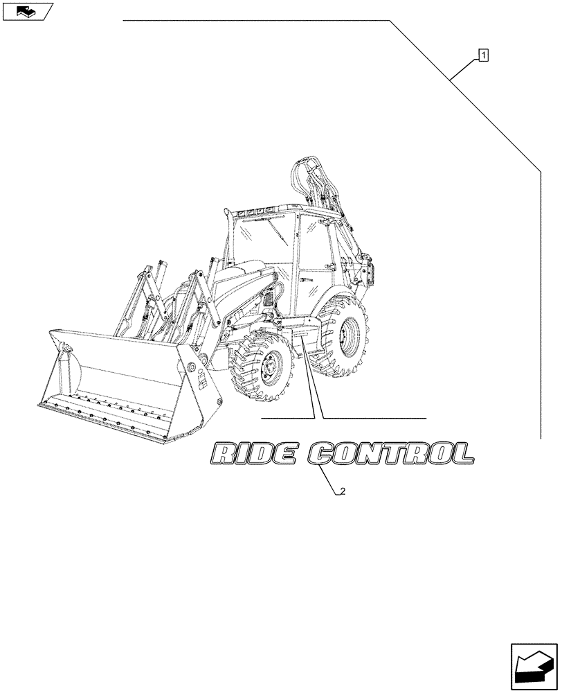 Схема запчастей Case 580SN - (88.035.48[03]) - DIA KIT, AUTO RIDE CONTROL, POWERSHIFT D9008 (88) - ACCESSORIES