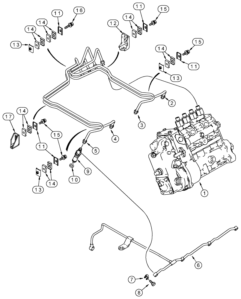 Схема запчастей Case 521D - (03-05) - FUEL INJECTION SYSTEM (03) - FUEL SYSTEM