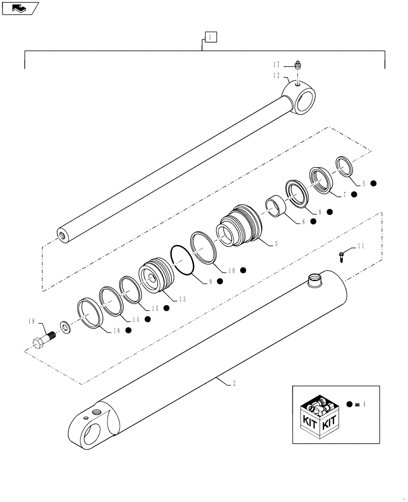 Схема запчастей Case 570NXT - (35.162.AB) - CYLINDER LOADER LIFT (35) - HYDRAULIC SYSTEMS