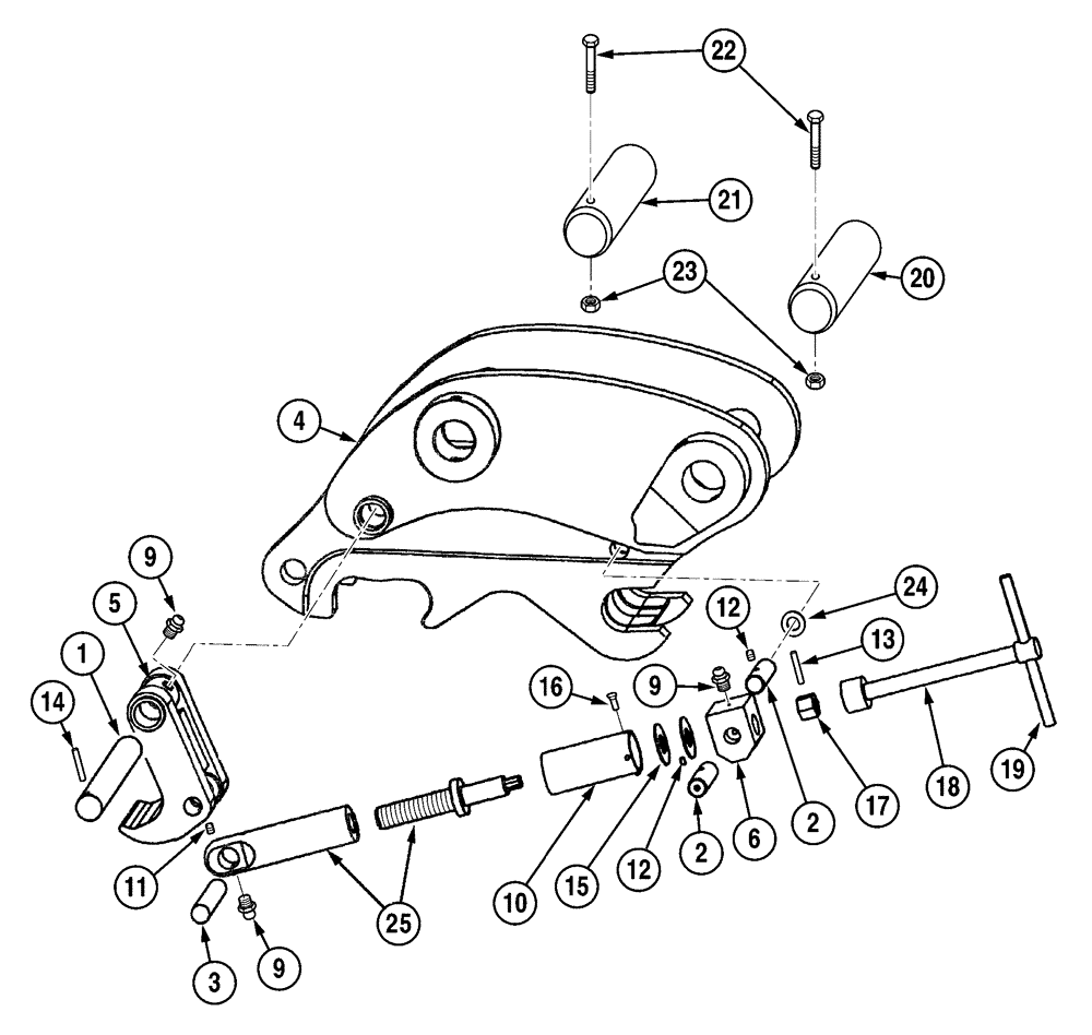 Схема запчастей Case CX135SR - (09-60) - QUICK HITCH - MECHANICAL (09) - CHASSIS/ATTACHMENTS