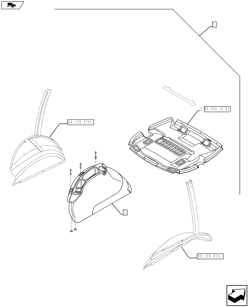 Схема запчастей Case 590SN - (88.090.10[02]) - DIA KIT, DLX CONV - WIDE (88) - ACCESSORIES