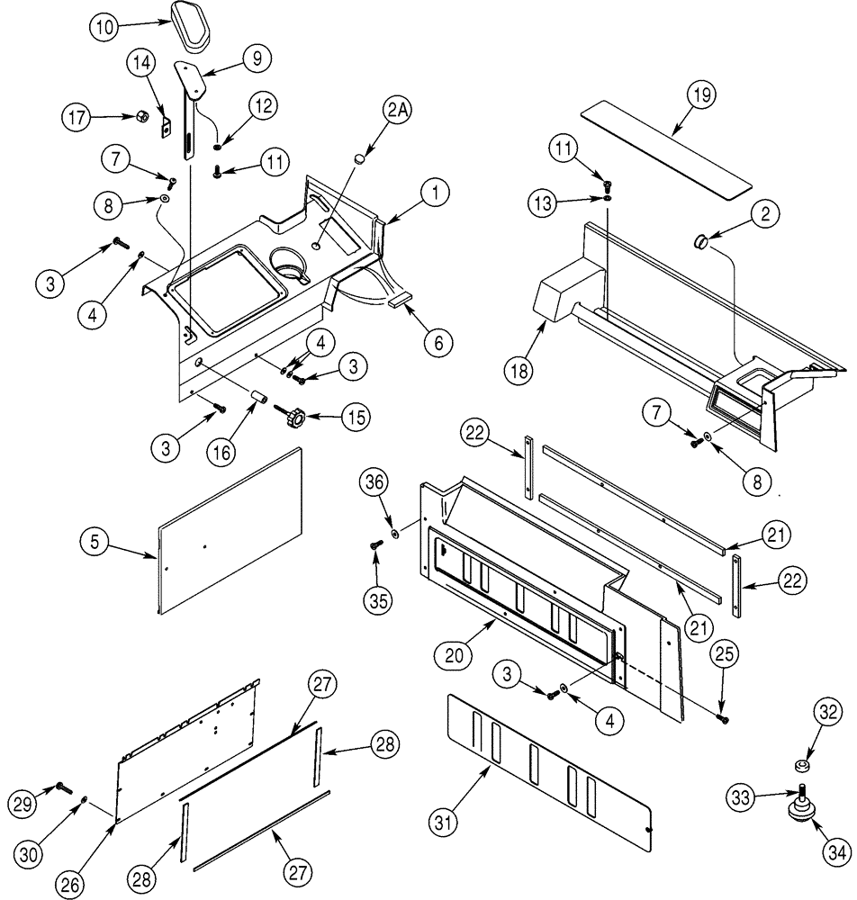 Схема запчастей Case 521D - (09-38) - COVERS - CONSOLE AND WRIST SUPPORT (09) - CHASSIS