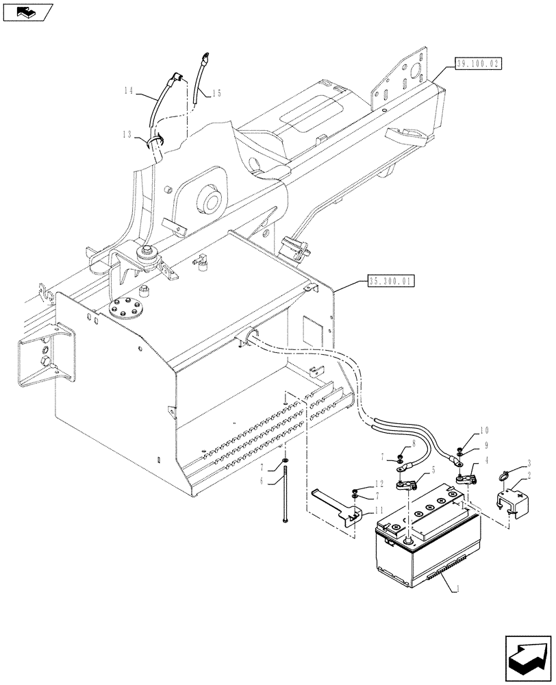 Схема запчастей Case 590SN - (55.302.05) - SINGLE BATTERY (55) - ELECTRICAL SYSTEMS