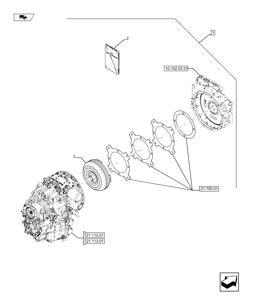 Схема запчастей Case 590SN - (88.021.01) - DIA KIT, TORQUE CONVERTER (88) - ACCESSORIES