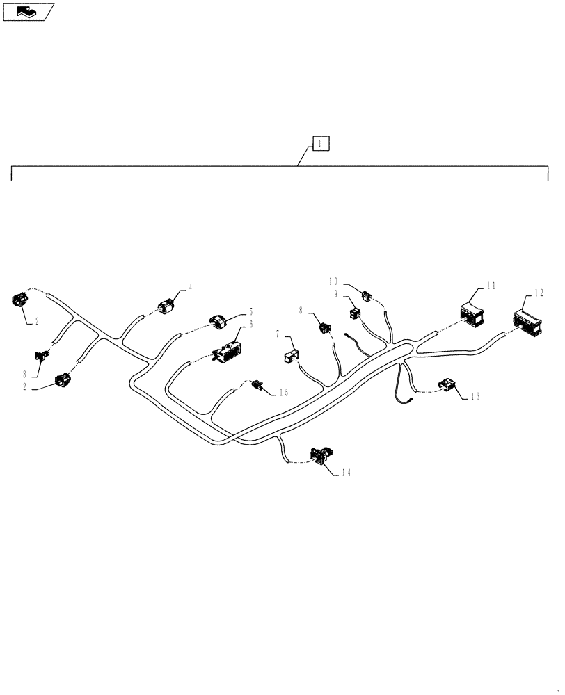 Схема запчастей Case 570NXT - (55.015.AB[01]) - ENGINE WIRE HARNESS & CONNECTOR (55) - ELECTRICAL SYSTEMS