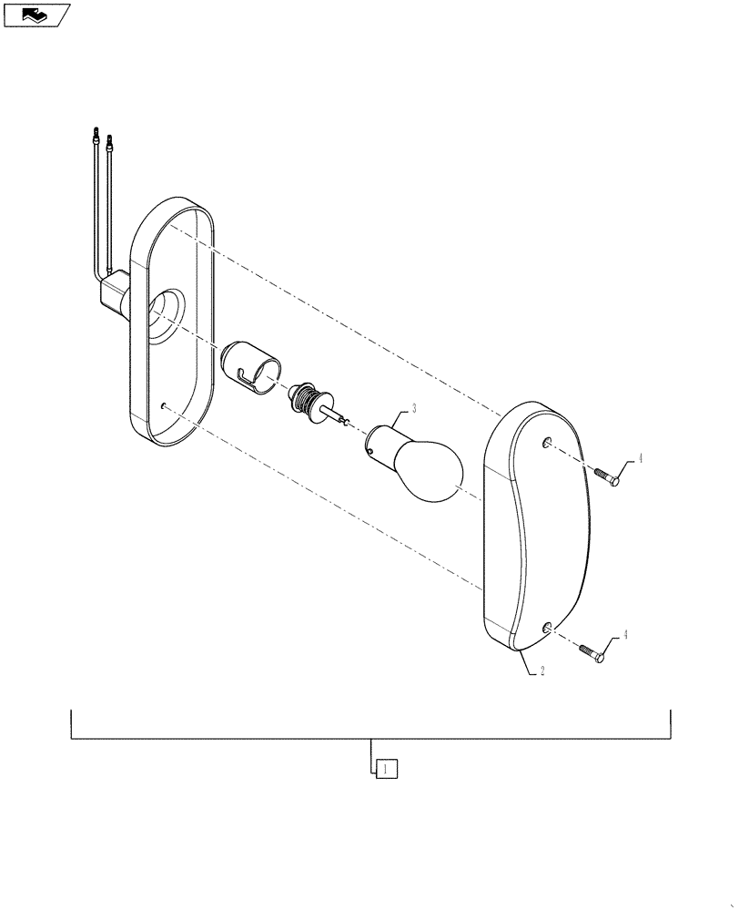 Схема запчастей Case 570NXT - (55.404.BS[01]) - MARKER LIGHT AMBER (55) - ELECTRICAL SYSTEMS