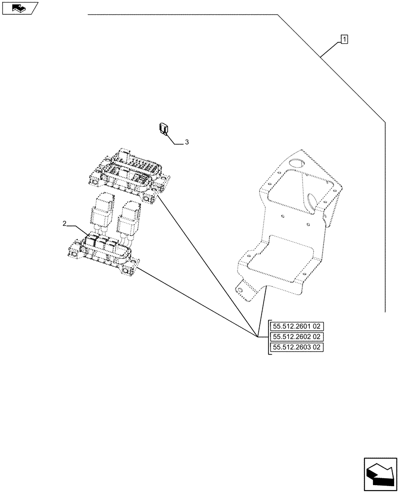 Схема запчастей Case 580SN - (88.035.45[05]) - DIA KIT, AUTO RIDE CONTROL STANDARD C9008 (88) - ACCESSORIES