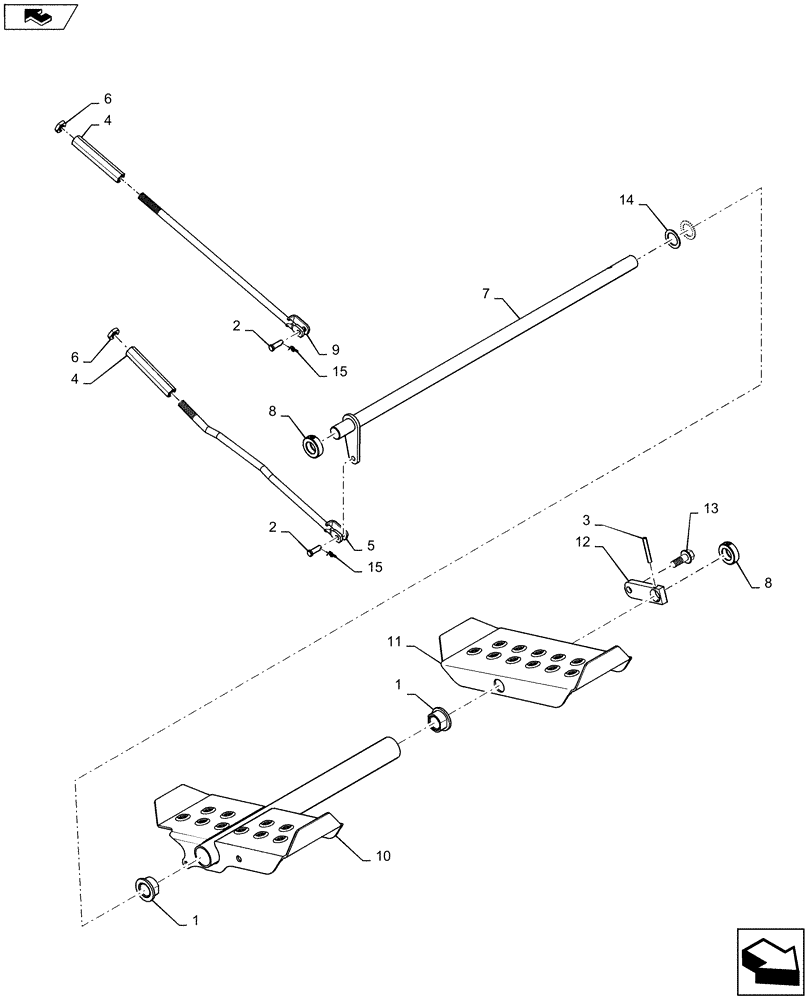 Схема запчастей Case SR210 - (29.200.AN[01]) - PEDAL MOUNTING, FOOT CONTROLS (29) - HYDROSTATIC DRIVE