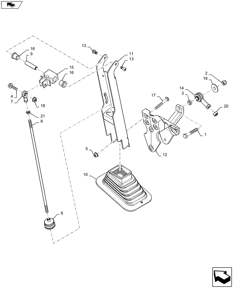 Схема запчастей Case SR175 - (55.512.CL[01]) - LH SUB HANDLE, HAND CONTROLS (55) - ELECTRICAL SYSTEMS