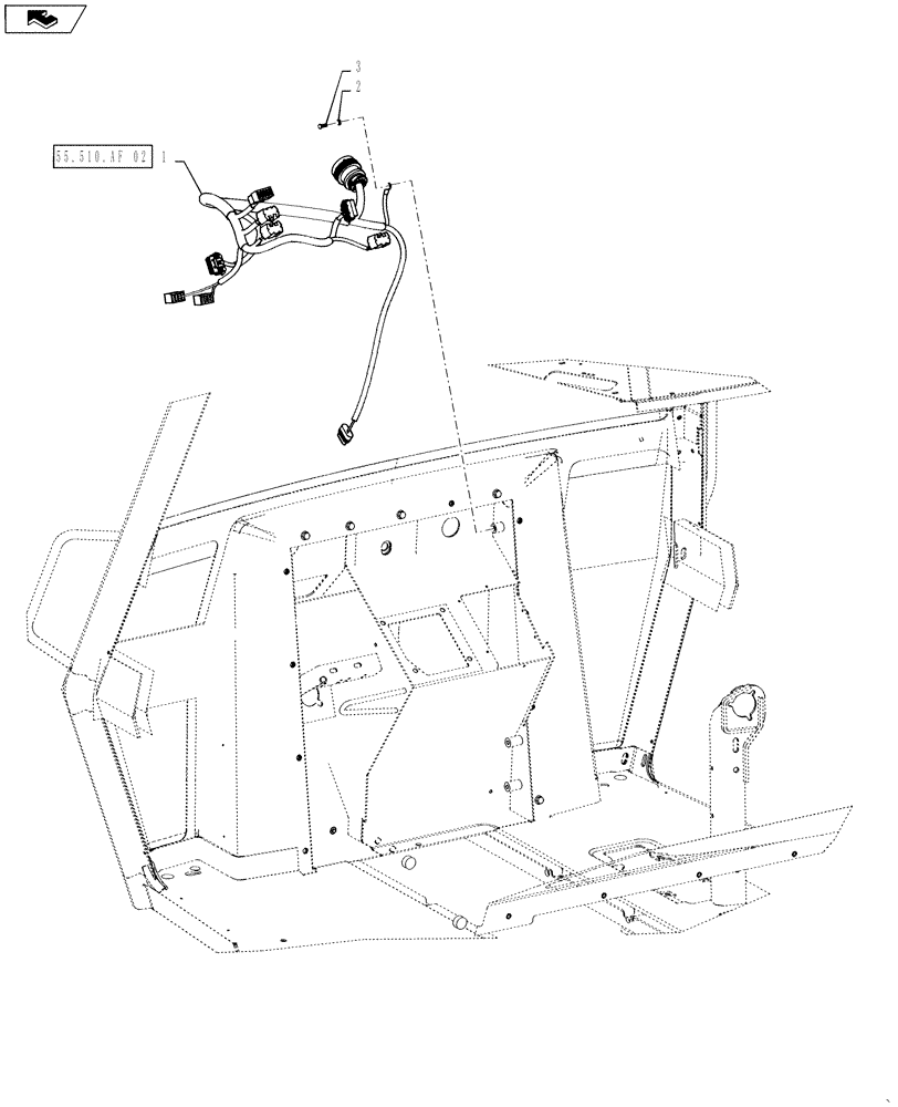 Схема запчастей Case 570NXT - (55.512.BY) - CAB FRONT WIRE HARNESS INSTALLATION (55) - ELECTRICAL SYSTEMS