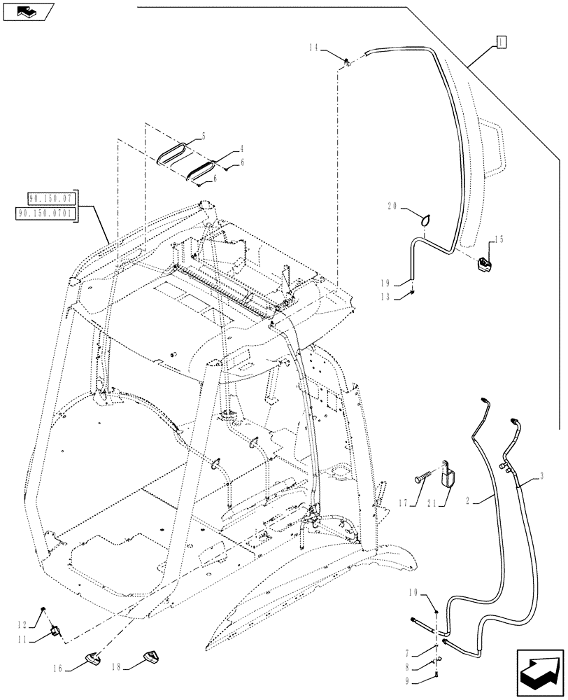 Схема запчастей Case 590SN - (88.050.01[02]) - DIA KIT, A/C HPCR (88) - ACCESSORIES