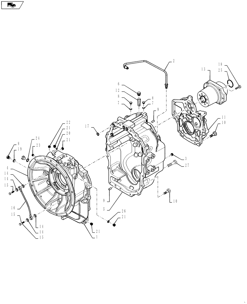 Схема запчастей Case 570NXT - (21.111.AA[01]) - TRANSMISSION HOUSING, 2WD (21) - TRANSMISSION