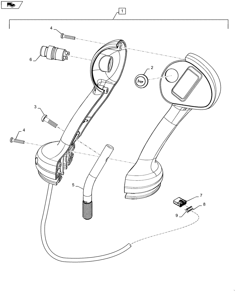 Схема запчастей Case SV250 - (55.512.CL[16]) - LH GRIP, LEVEL 250 (55) - ELECTRICAL SYSTEMS