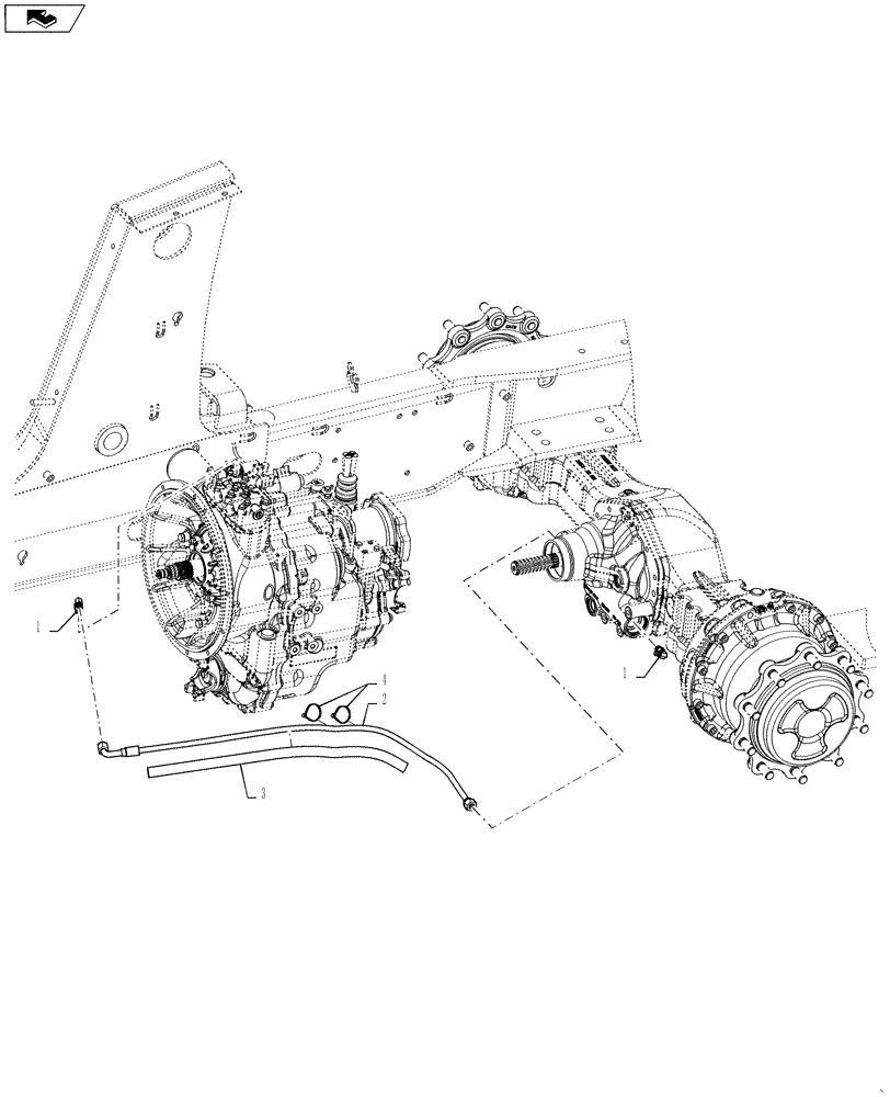 Схема запчастей Case 570NXT - (21.182.AB) - DIFFERENTIAL LOCK INSTALLATION, 2WD AND 4WD (21) - TRANSMISSION