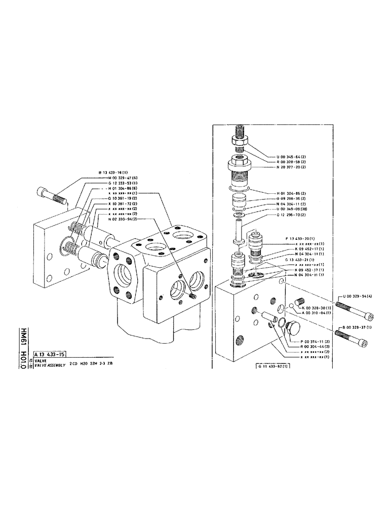 Схема запчастей Case 220 - (B-071) - VALVE ASSEMBLY (07) - HYDRAULIC SYSTEM