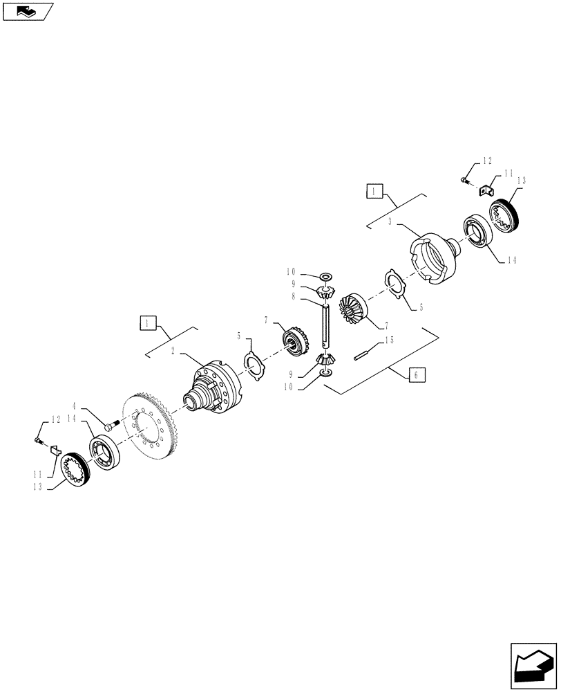Схема запчастей Case 570NXT - (25.102.AD) - FRONT AXLE DIFFERENTIAL, 4WD (25) - FRONT AXLE SYSTEM