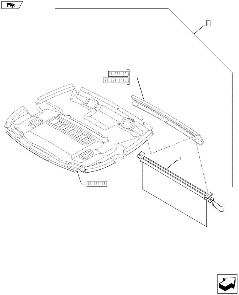 Схема запчастей Case 590SN - (88.090.08[08]) - DIA KIT, CANOPY CONVERSION NARROW -DLX (88) - ACCESSORIES