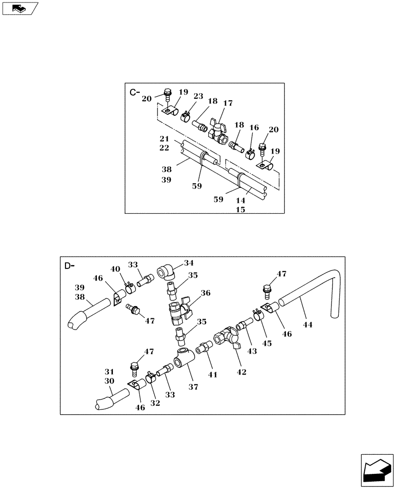 Схема запчастей Case CX160C - (10.216.BA[02]) - FUEL LINE (10) - ENGINE