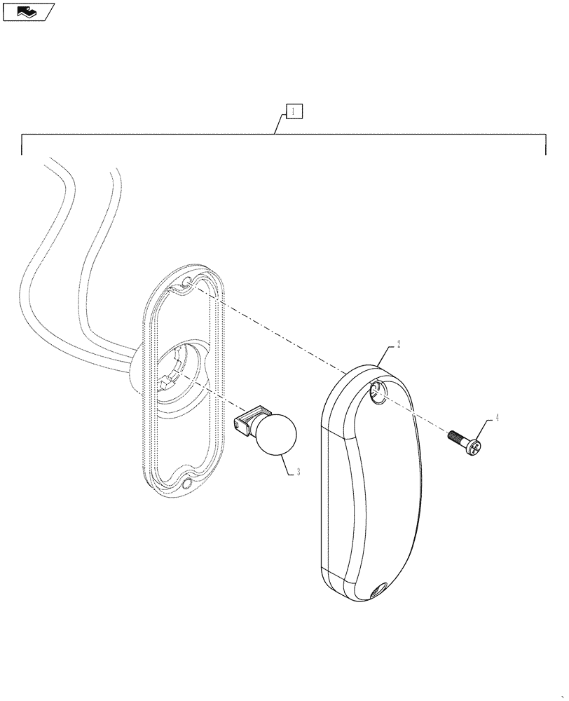 Схема запчастей Case 570NXT - (55.404.BS[03]) - MARKER LIGHT RED (55) - ELECTRICAL SYSTEMS