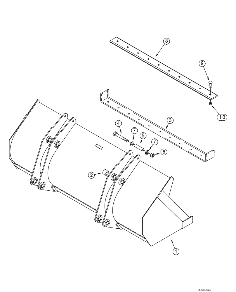 Схема запчастей Case 570NXT - (82.300.AN[01]) - LOADER BUCKET (BOLT ON CUTTING EDGE) 82 INCHES (82) - FRONT LOADER & BUCKET