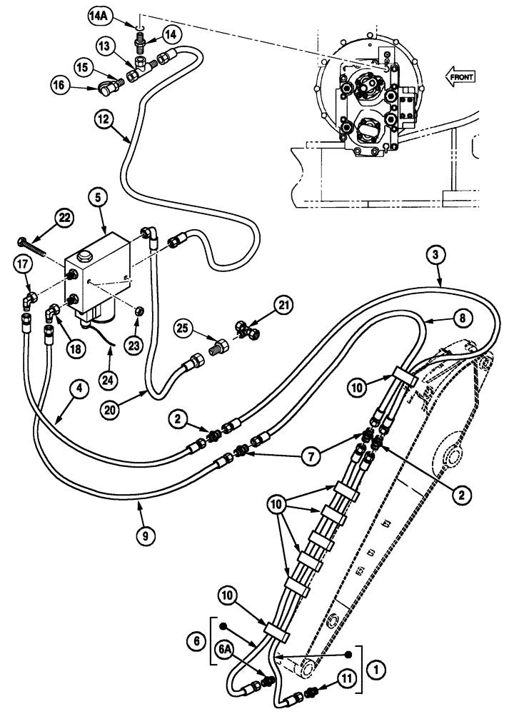 Схема запчастей Case CX225SR - (08-82) - HYDRAULIC CIRCUIT - QUICK COUPLER (08) - HYDRAULICS