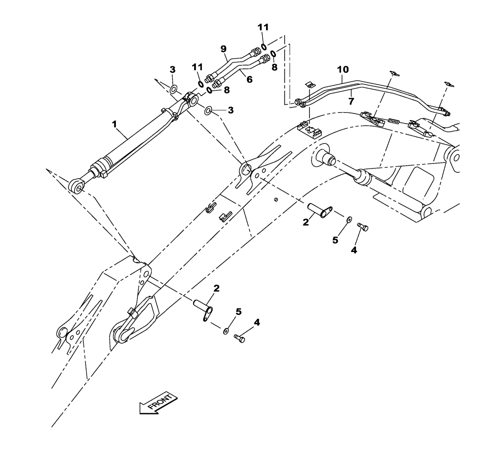 Схема запчастей Case CX160C - (35.737.AE[01]) - DIPPER CYLINDER LINES (35) - HYDRAULIC SYSTEMS