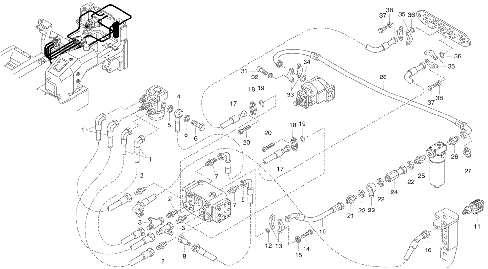 Схема запчастей Case 325 - (3.413[06]) - POWER STEERING - HYDRAULIC SYSTEM (09) - Implement / Hydraulics / Frame / Brakes