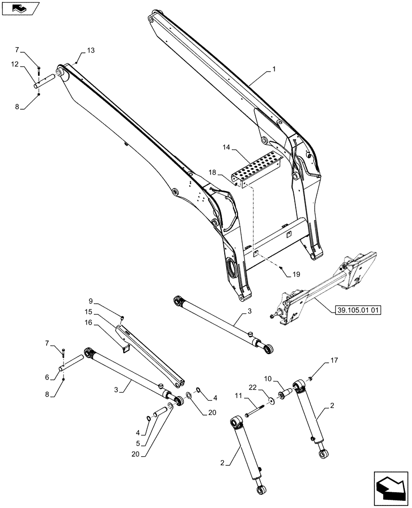 Схема запчастей Case TR320 - (82.100.11) - LOADER ARM (TR320) (82) - FRONT LOADER & BUCKET