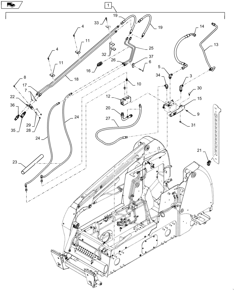 Схема запчастей Case SV250 - (88.035.12) - DIA KIT, 2ND FRONT HYDRAULIC AUXILIARY, RADIAL BOOM (88) - ACCESSORIES