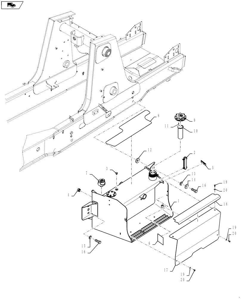 Схема запчастей Case 570NXT - (35.300.AQ) - HYDRAULIC RESERVOIR (35) - HYDRAULIC SYSTEMS