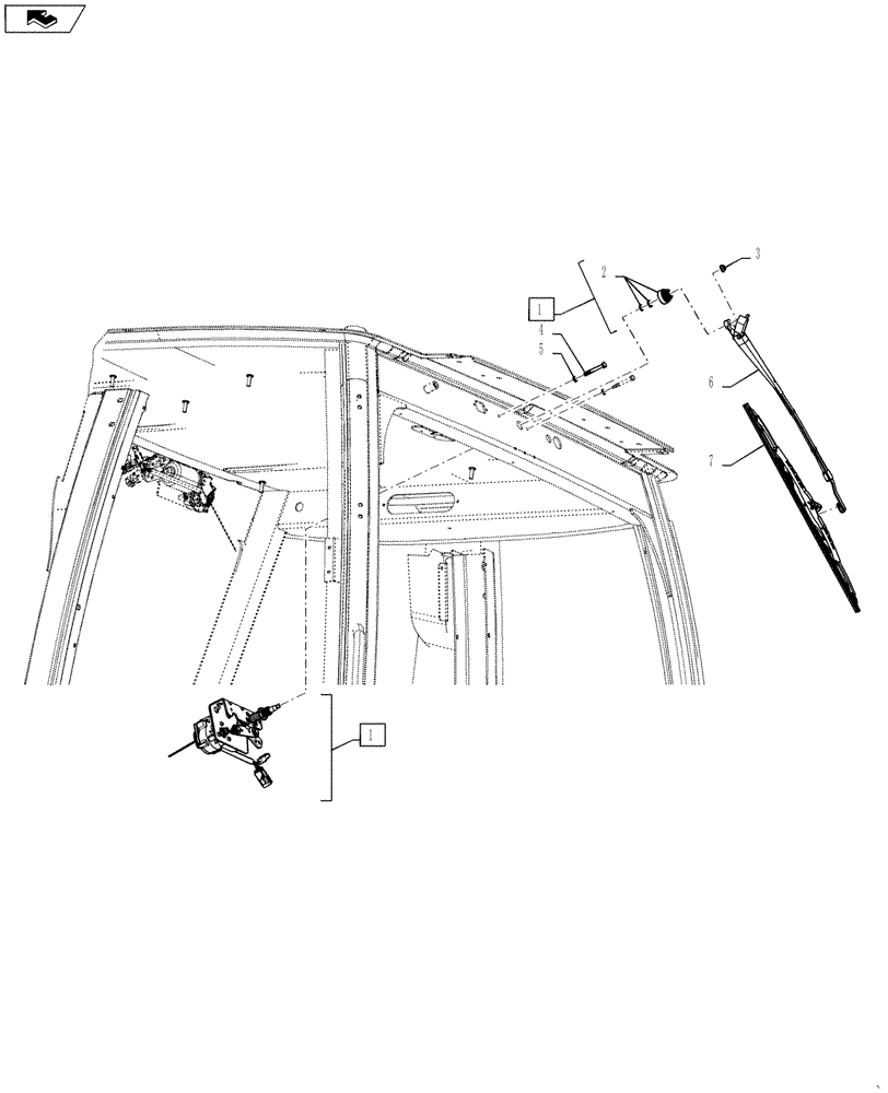 Схема запчастей Case 570NXT - (55.518.AW) - FRONT/REAR WIPER (55) - ELECTRICAL SYSTEMS