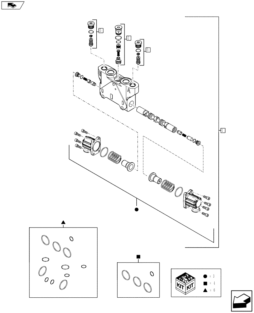 Схема запчастей Case 590SN - (35.726.56[04]) - VALVE - BACKHOE, BOOM (WITH PILOT CONTROLS) (35) - HYDRAULIC SYSTEMS