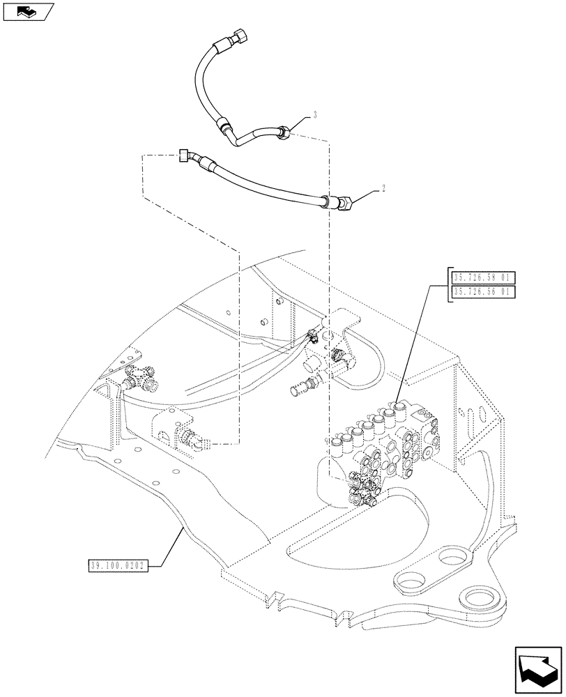 Схема запчастей Case 590SN - (88.035.44[10]) - DIA KIT, NO AUX TO COMBO, EXTENDABLE HOE, PILOT CONTROLS (88) - ACCESSORIES