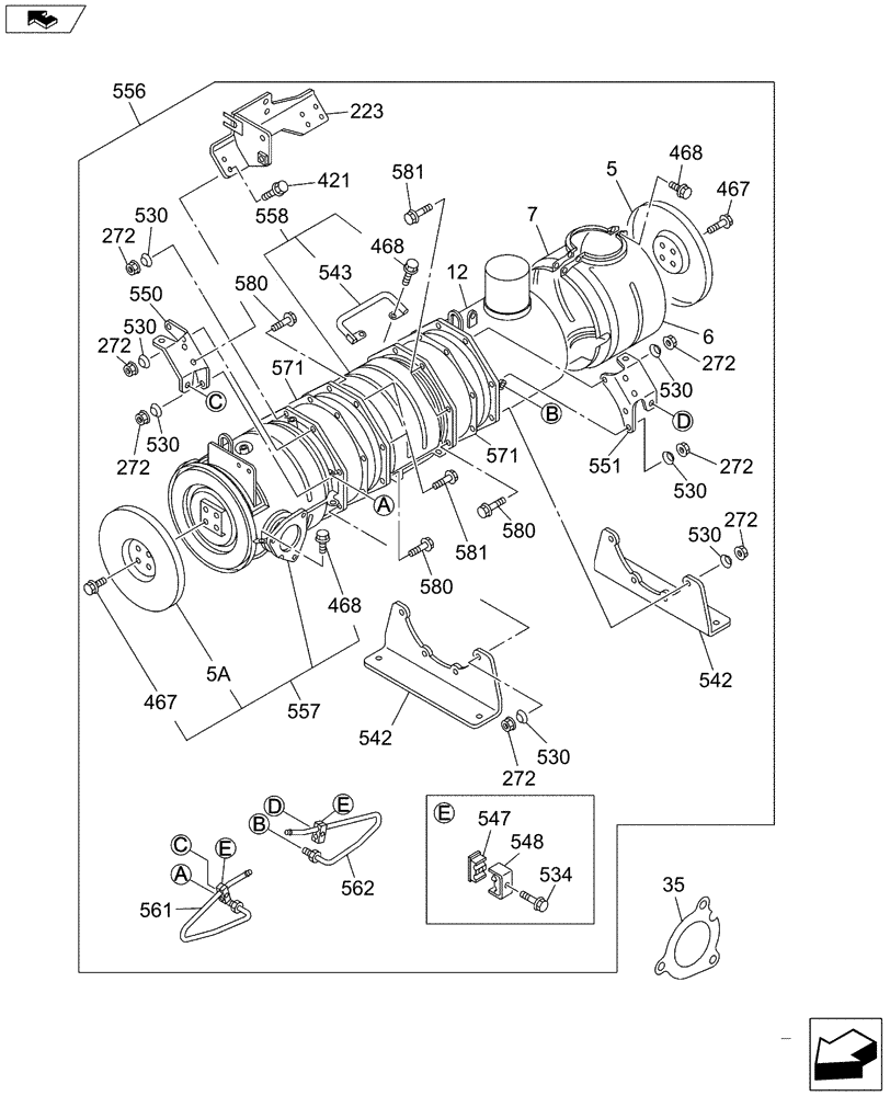 Схема запчастей Case CX160C - (10.254.AD[01]) - EXHAUST PIPE (10) - ENGINE