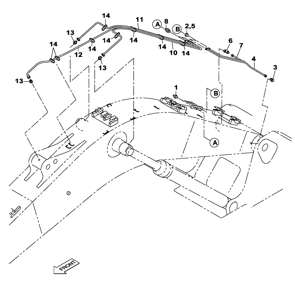 Схема запчастей Case CX160C - (71.460.AF) - LUBRICATION LINE - BOOM (71) - LUBRICATION SYSTEM