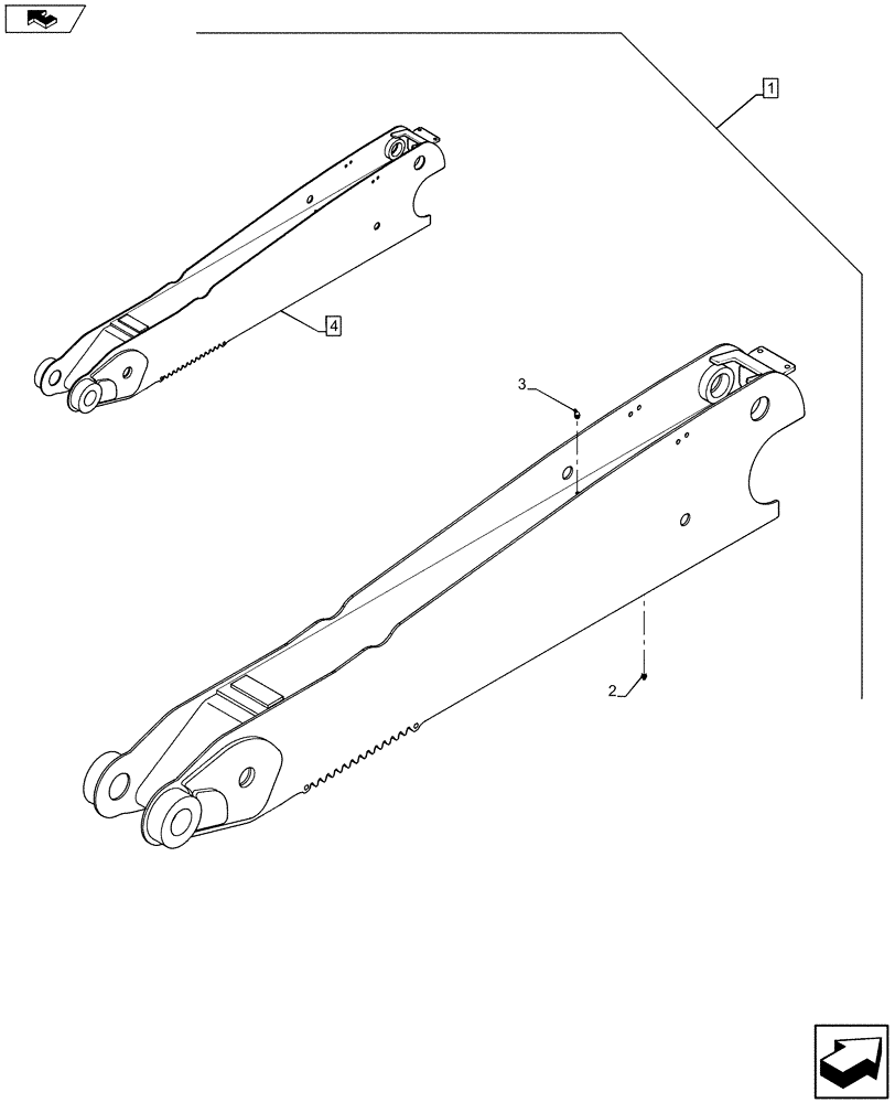 Схема запчастей Case 580SN WT - (88.084.14[05]) - DIA KIT, CONVERT STANDARD DIPPER TO EXTENDABLE HOE HAND SWING (88) - ACCESSORIES