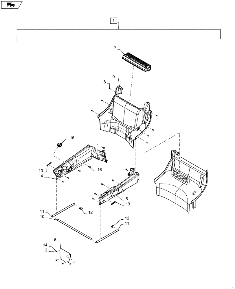 Схема запчастей Case SV250 - (88.090.07) - DIA KIT, INTERIOR TRIM CASE (88) - ACCESSORIES