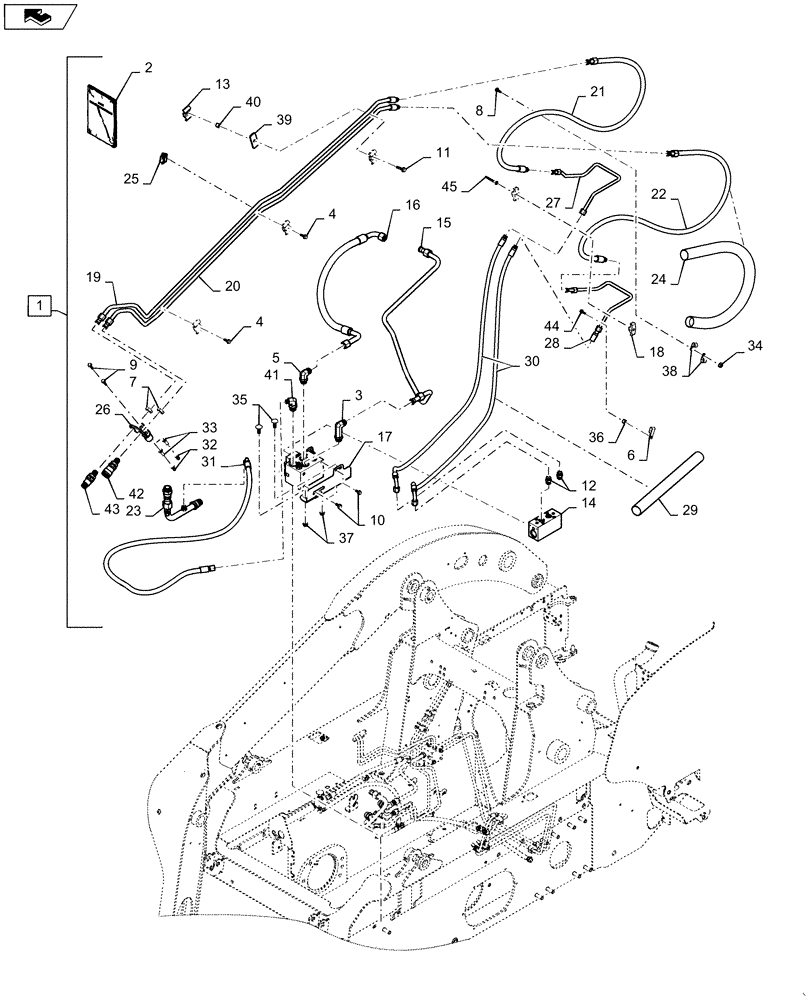 Схема запчастей Case SV250 - (88.035.11) - DIA KIT, 2ND FRONT HYDRAULIC AUXILIARY, VERTICAL BOOM (88) - ACCESSORIES