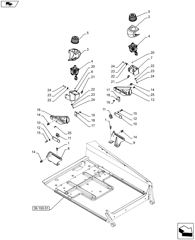 Схема запчастей Case SR250 - (90.112.02[03]) - HANDLE, ELECTRONIC CONTROL CASE (ALL CASE) (90) - PLATFORM, CAB, BODYWORK AND DECALS