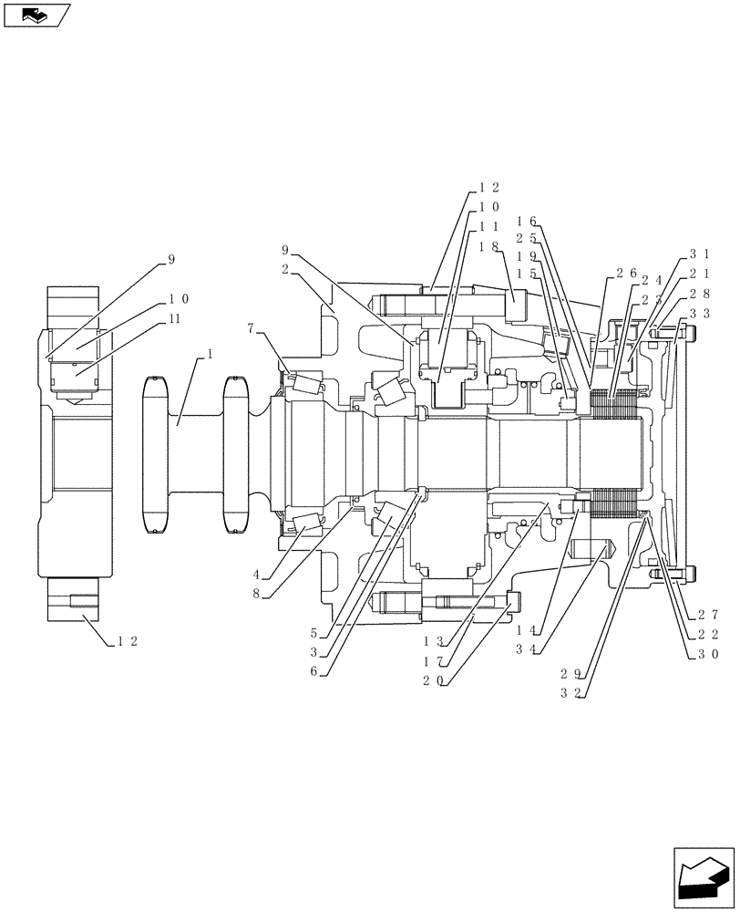 Схема запчастей Case SR250 - (29.212.04[01]) - MOTOR, DRIVE MOTOR 1SPD (SR250,SV300) (29) - HYDROSTATIC DRIVE