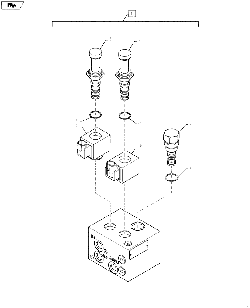 Схема запчастей Case SR175 - (35.353.AC[02]) - BRAKE VALVE, 2 SPEED (35) - HYDRAULIC SYSTEMS